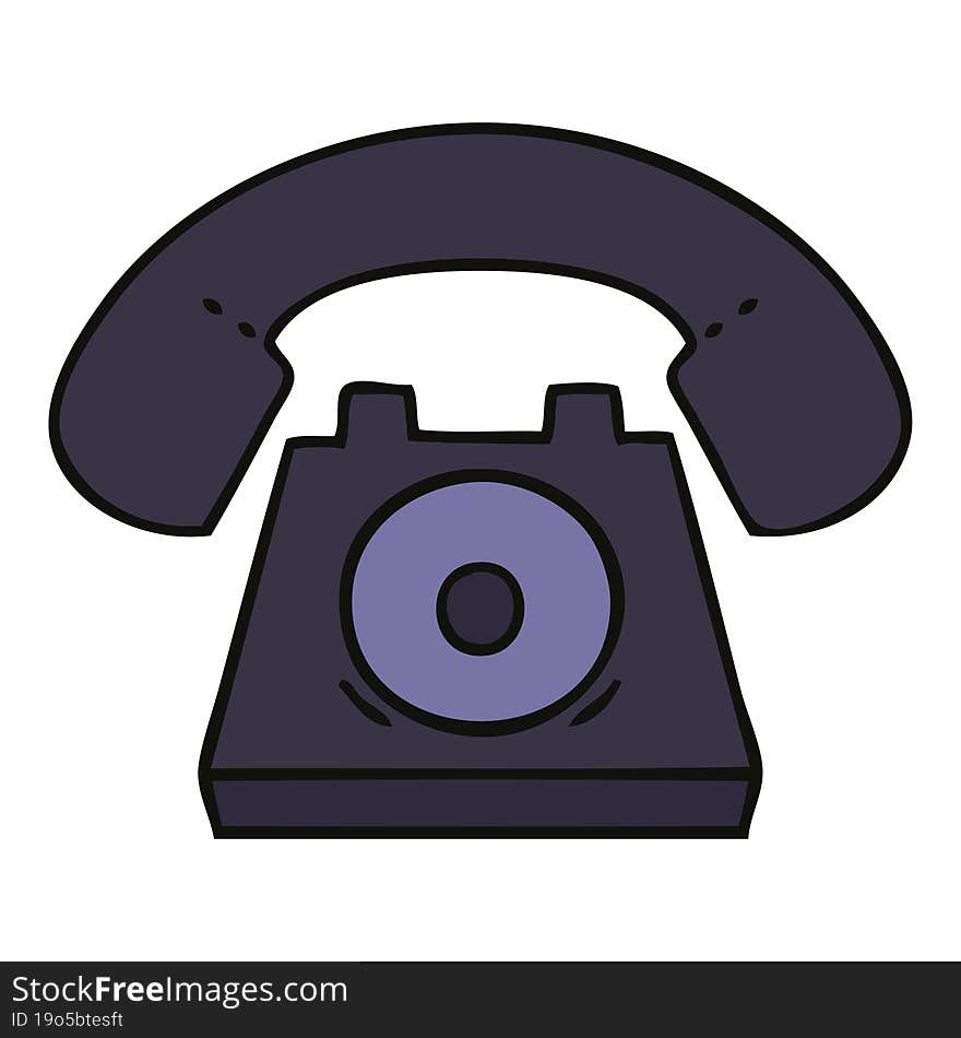 cute cartoon of a old telephone. cute cartoon of a old telephone