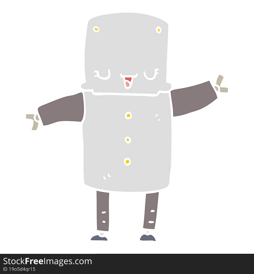 Flat Color Style Cartoon Robot