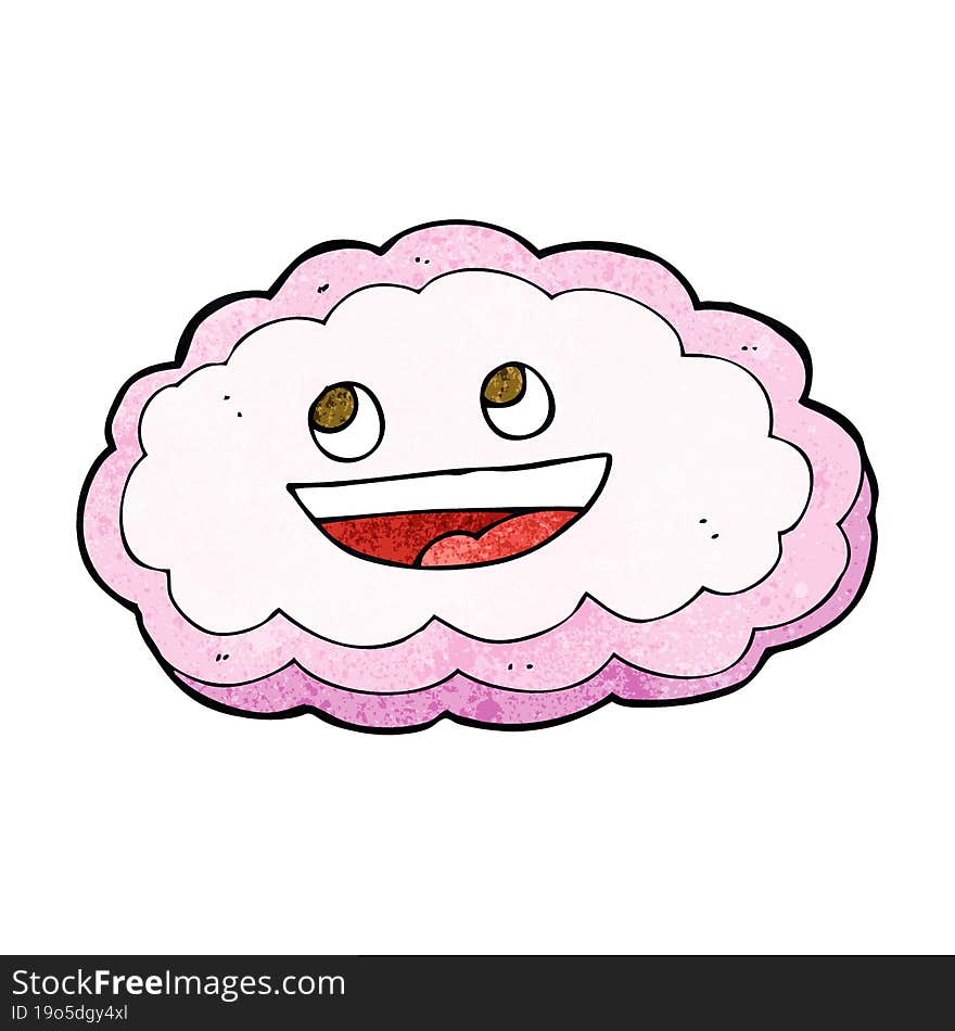 cartoon happy pink cloud