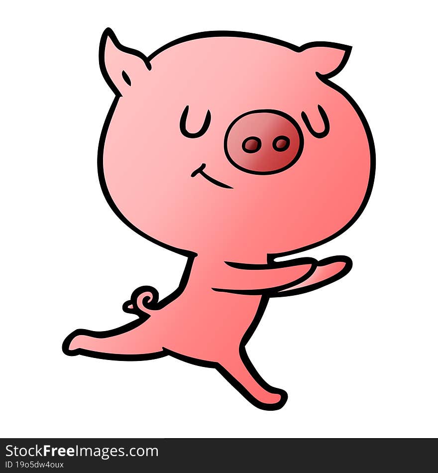 happy cartoon pig. happy cartoon pig