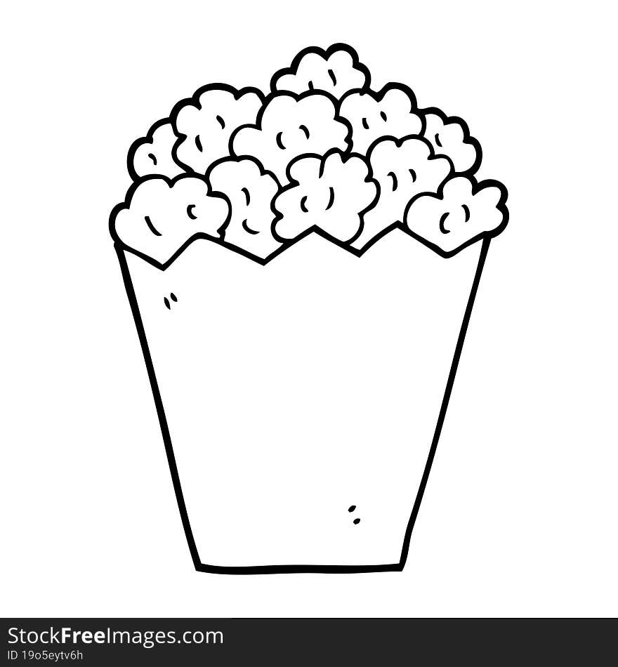 line drawing cartoon cinema popcorn