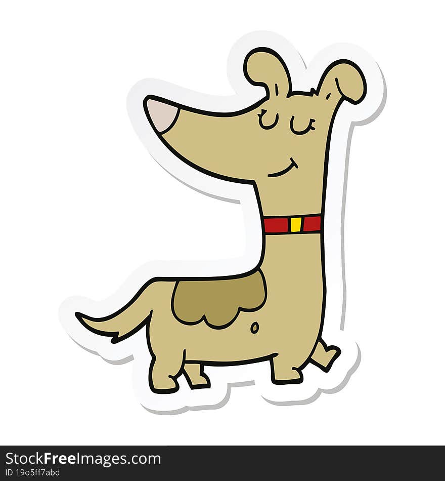 sticker of a cartoon dog