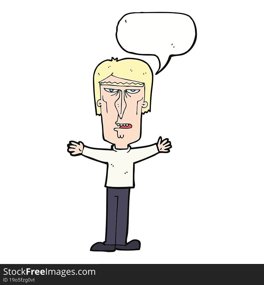 Cartoon Angry Man With Speech Bubble