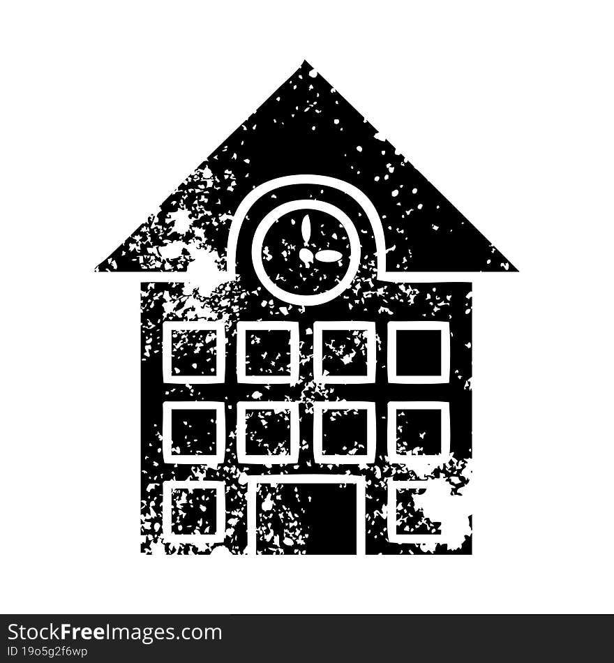 distressed symbol of a town house. distressed symbol of a town house