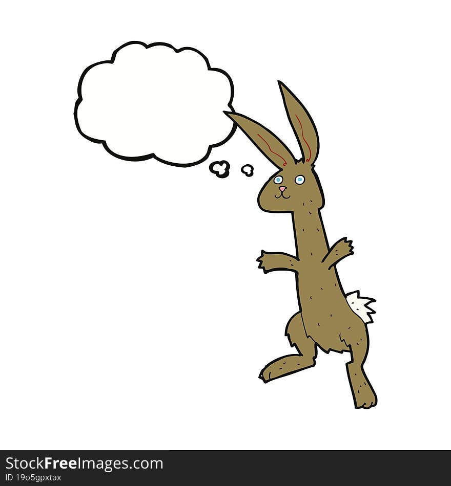 cartoon rabbit with thought bubble