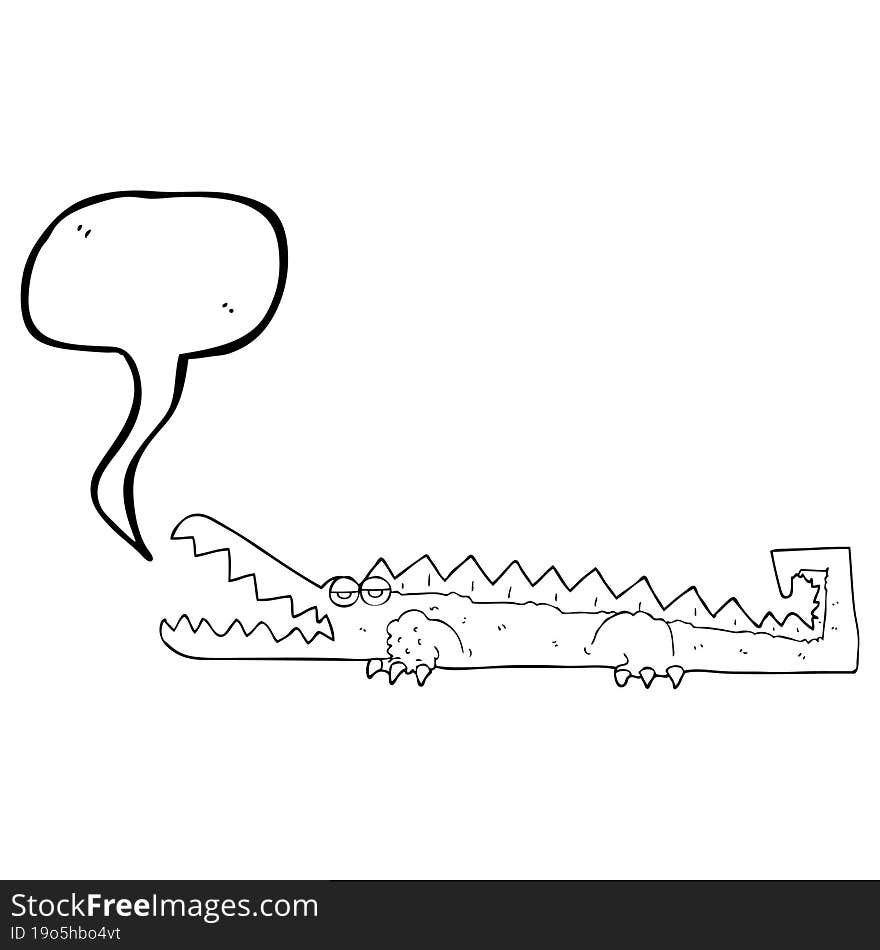 Speech Bubble Cartoon Crocodile