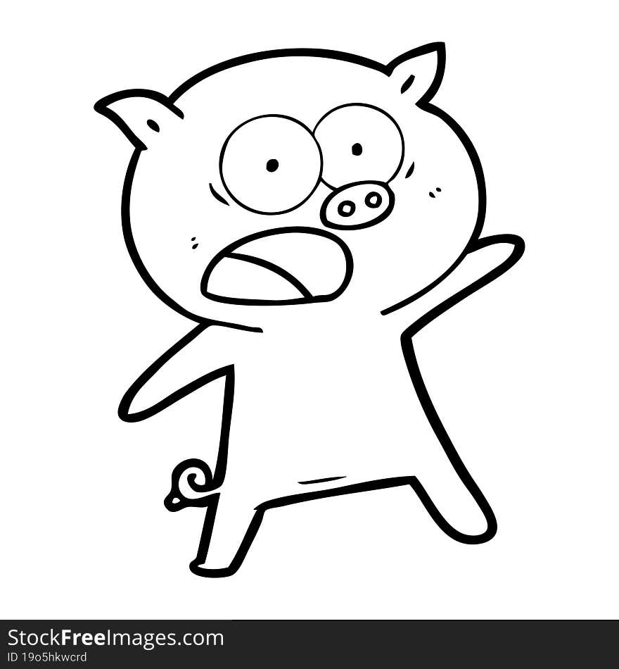 cartoon pig shouting. cartoon pig shouting