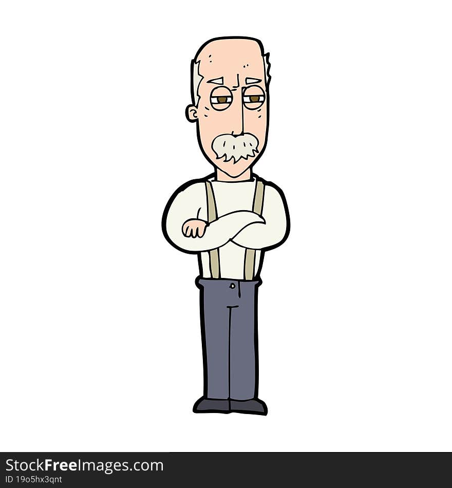 cartoon annoyed old man