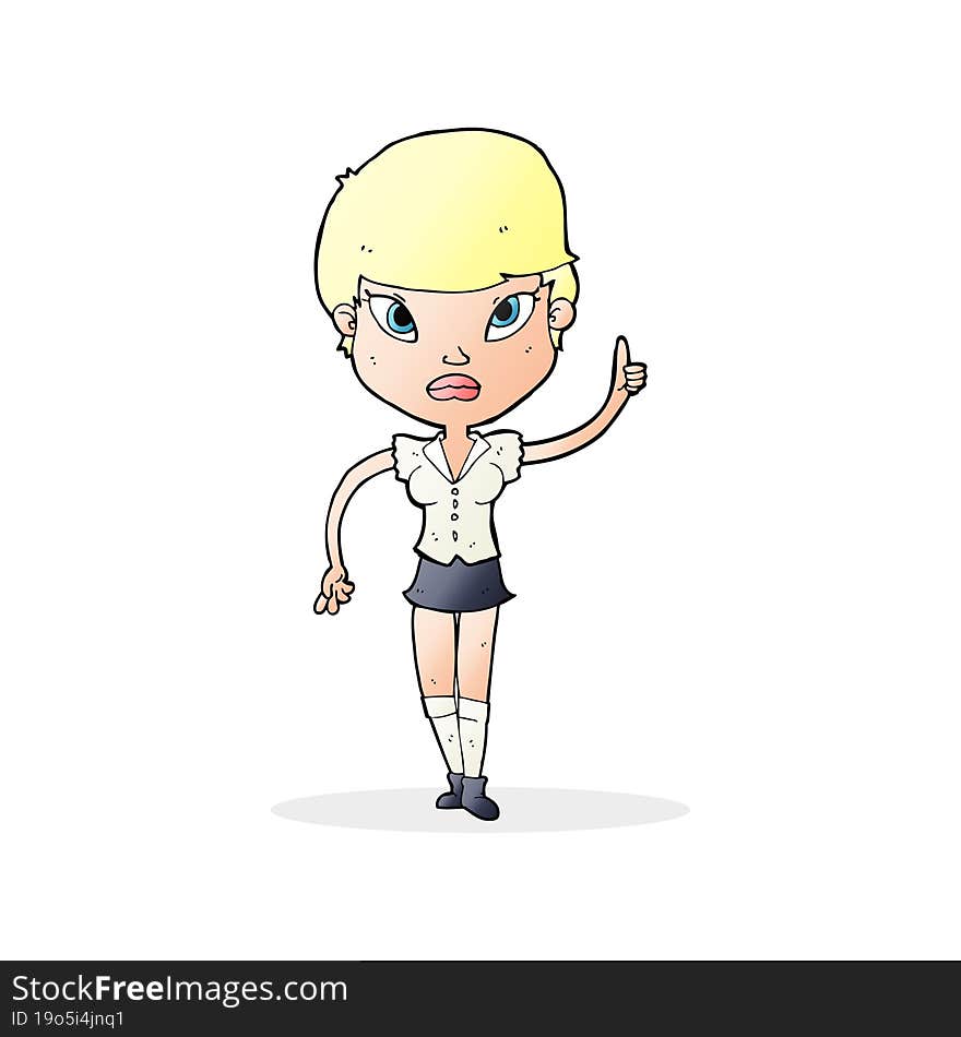 cartoon woman with idea