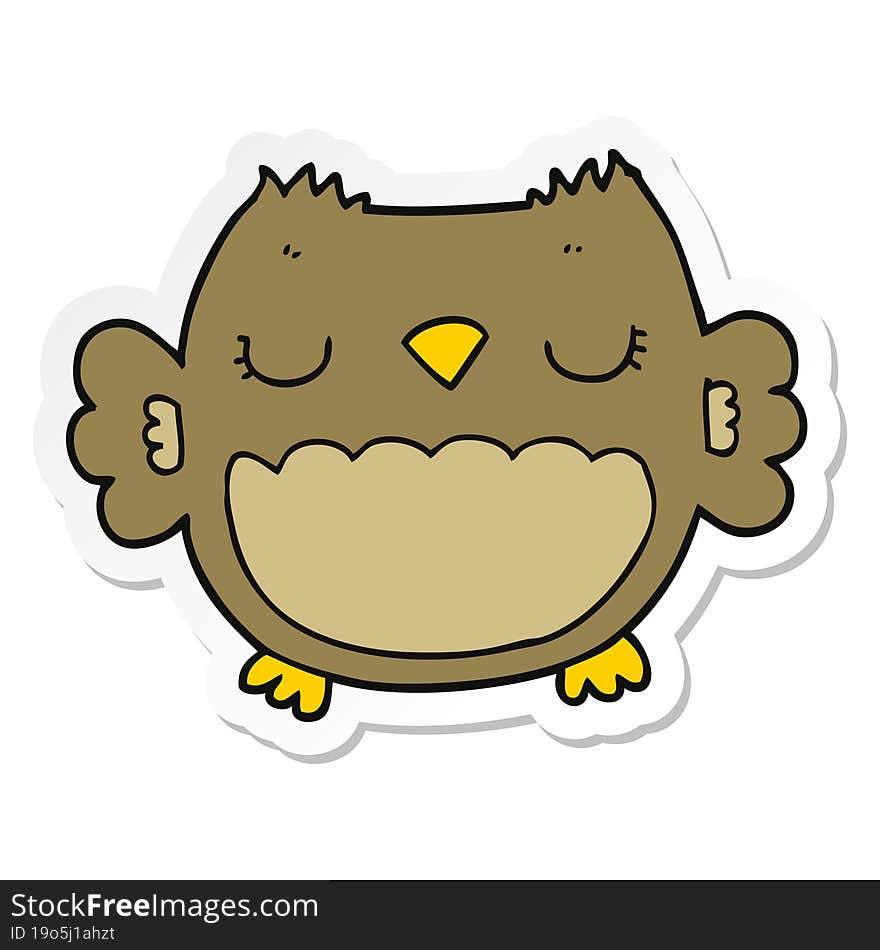 sticker of a cute cartoon owl