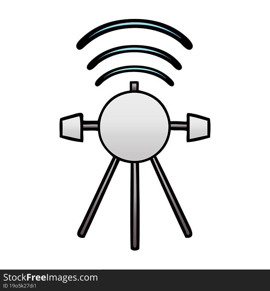 gradient shaded cartoon satellite
