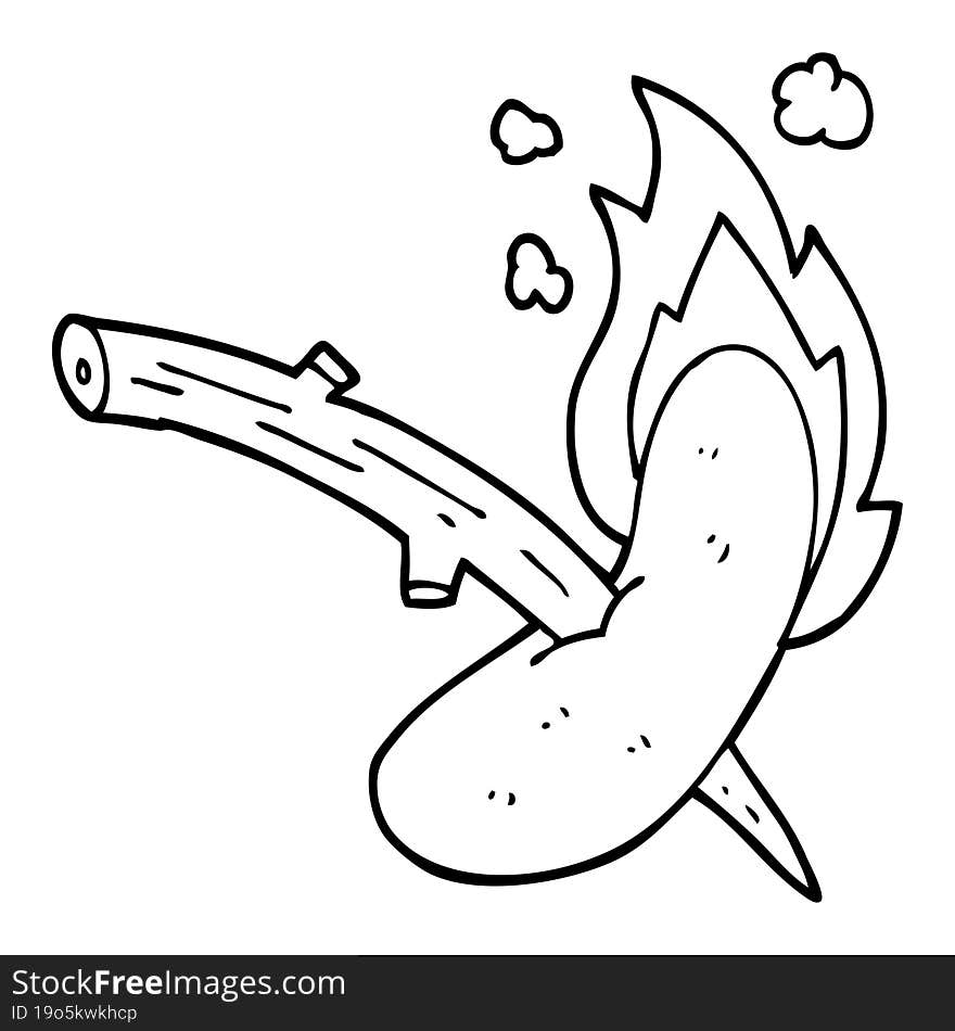 Line Drawing Cartoon Of A Hot Dog