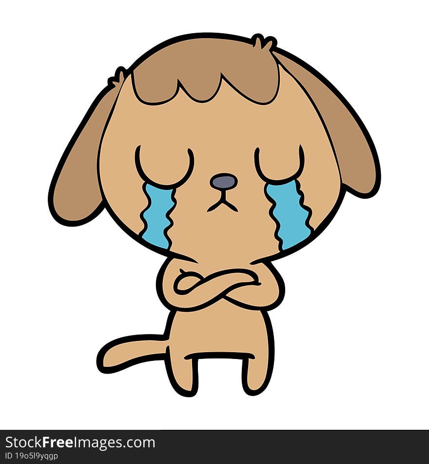 cute cartoon dog crying. cute cartoon dog crying