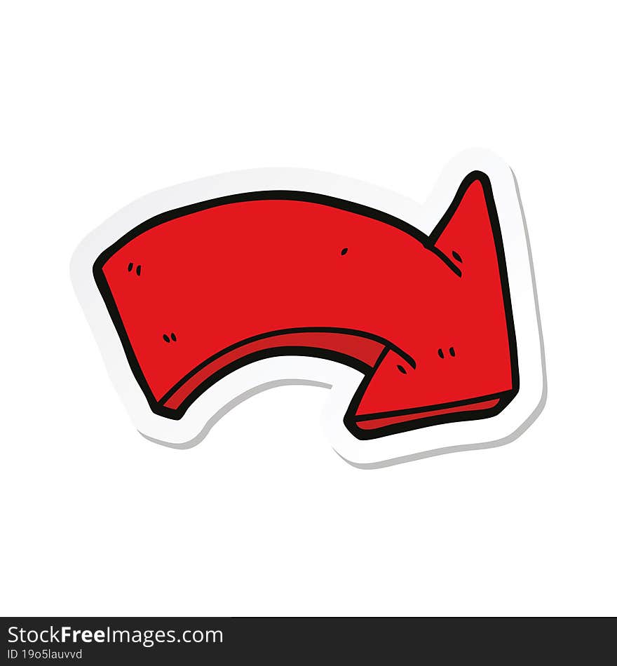 Sticker Of A Cartoon Pointing Arrow Sign