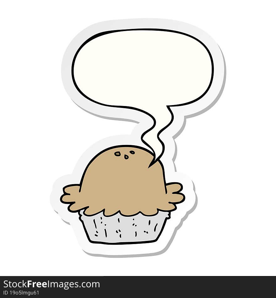 cartoon pie and speech bubble sticker