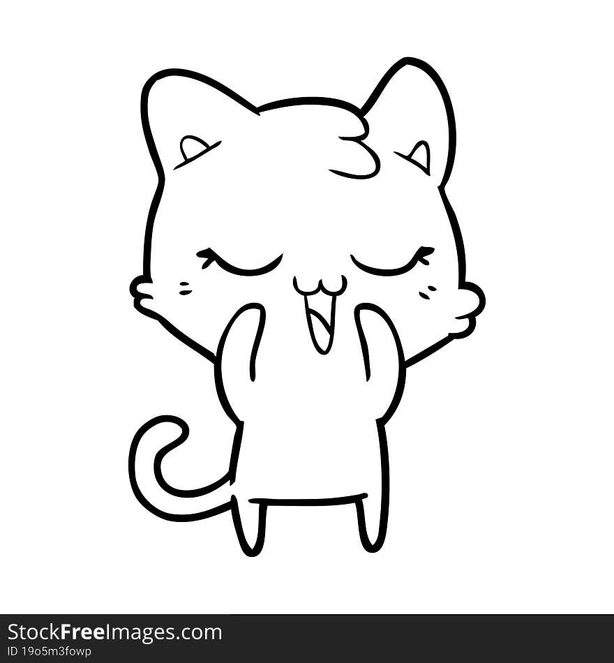 happy cartoon cat. happy cartoon cat