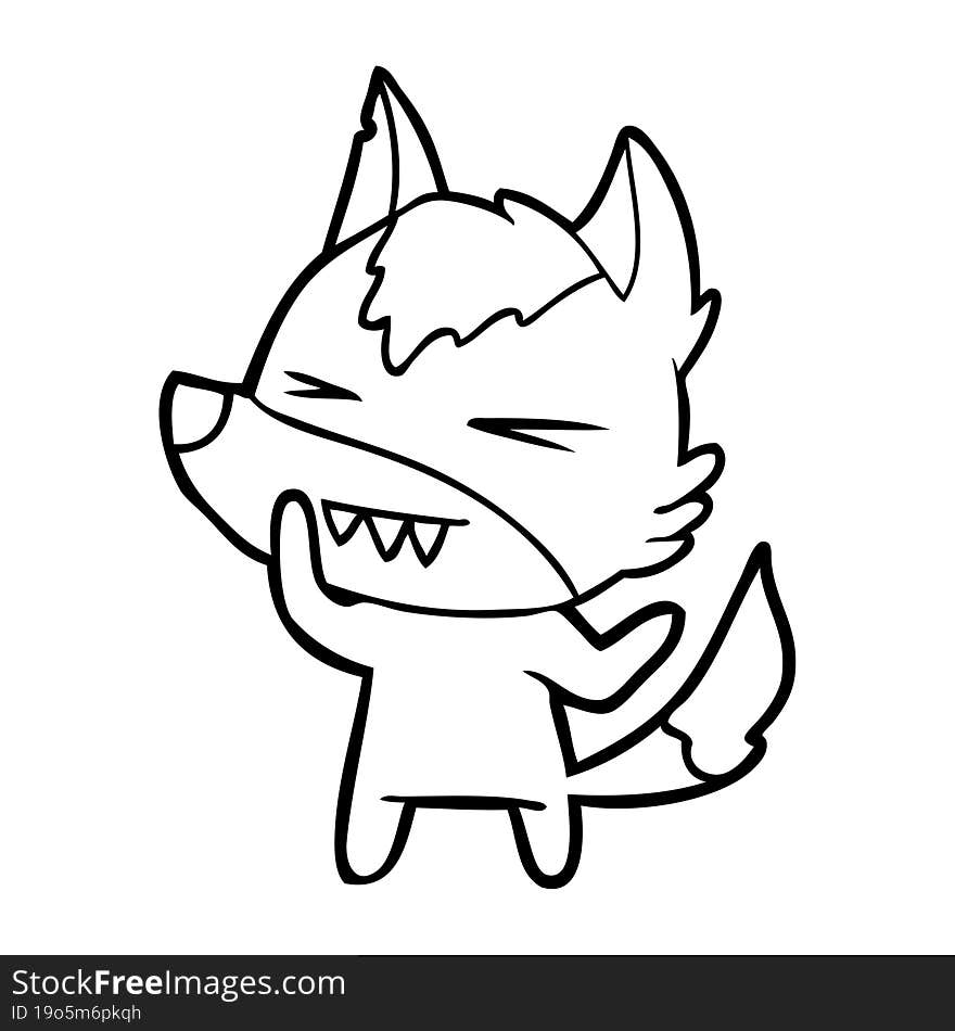 angry wolf cartoon. angry wolf cartoon