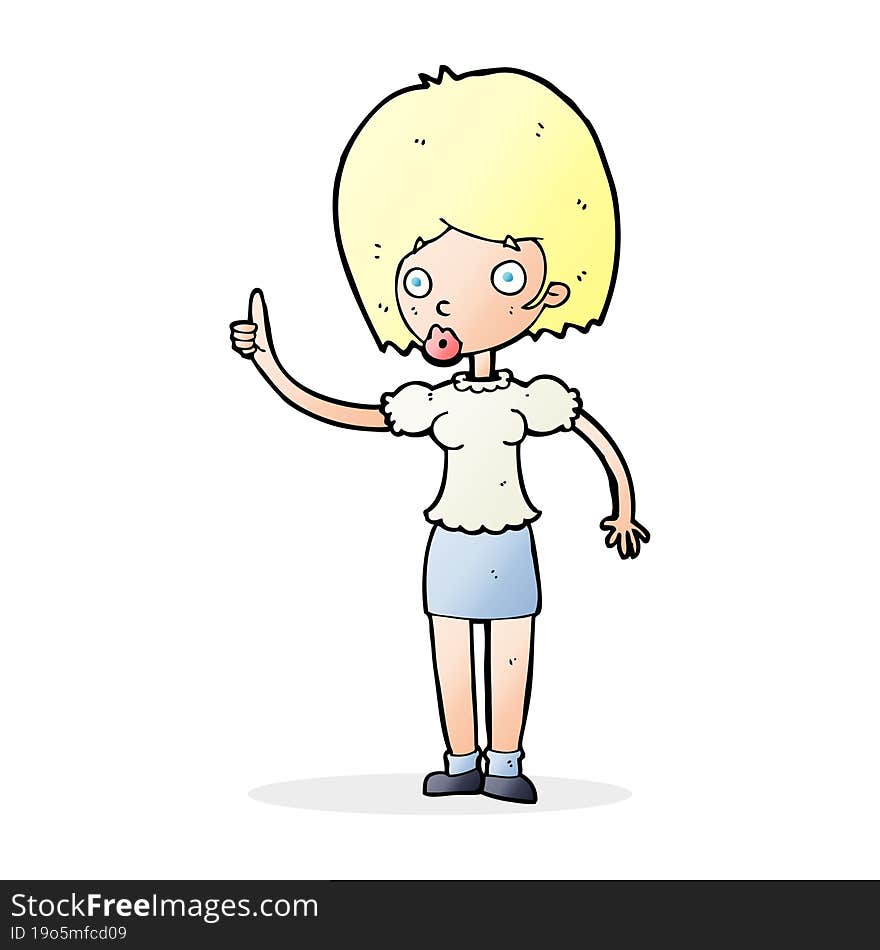 cartoon woman with idea