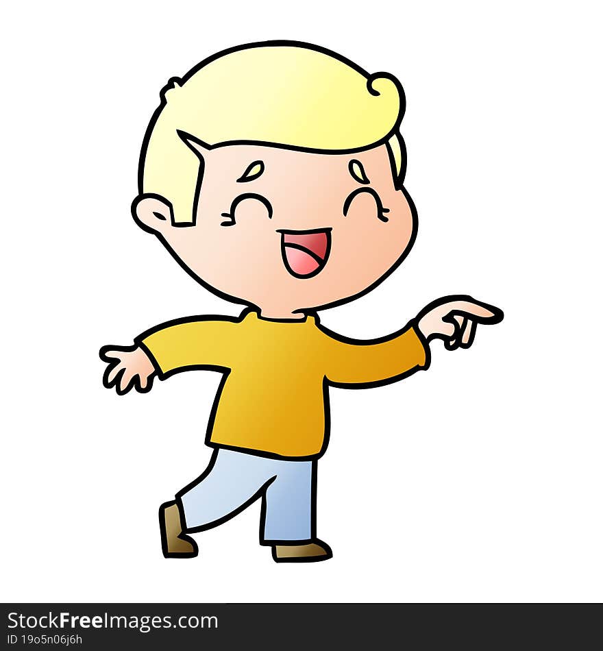 cartoon laughing man pointing. cartoon laughing man pointing