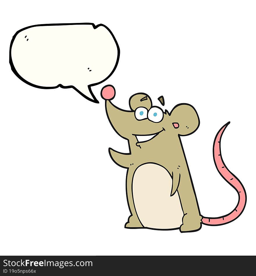 freehand drawn speech bubble cartoon mouse