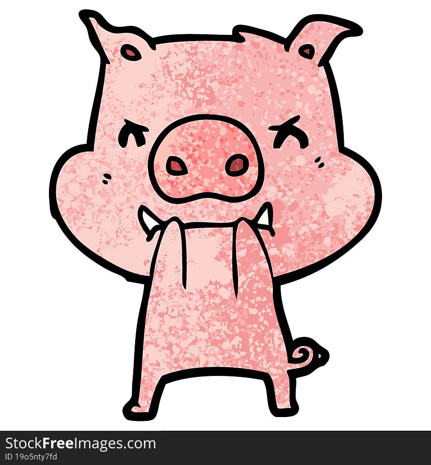 angry cartoon pig. angry cartoon pig