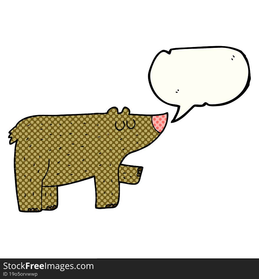 Comic Book Speech Bubble Cartoon Bear