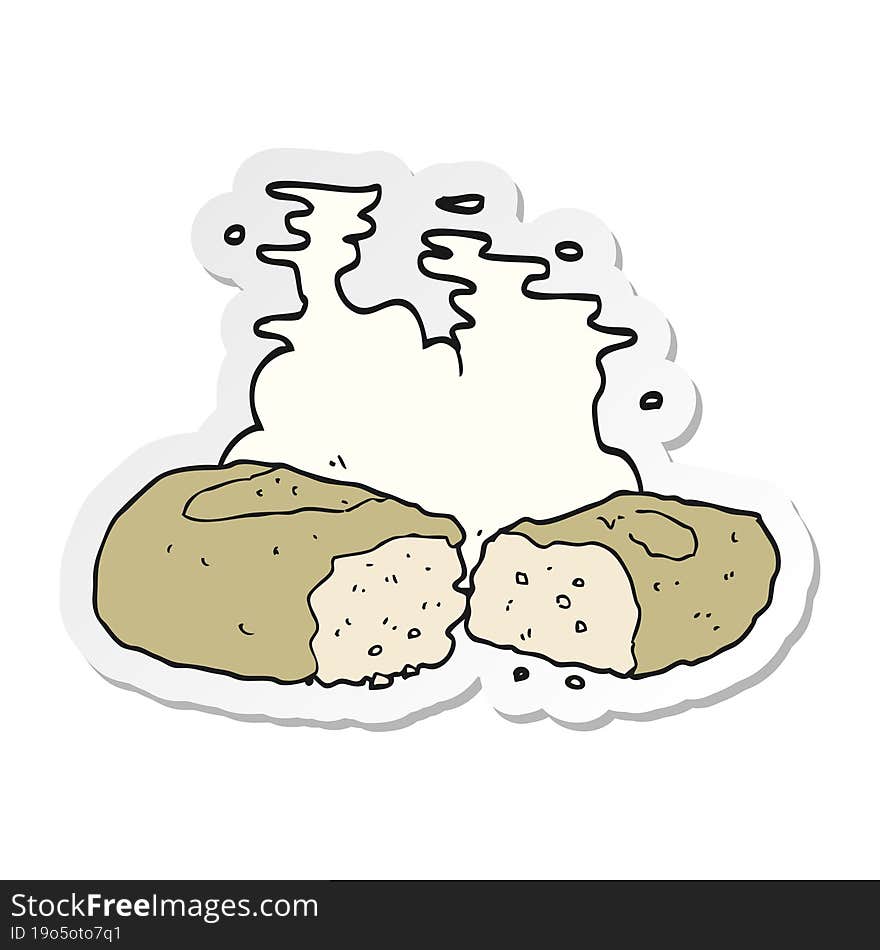 sticker of a cartoon bread