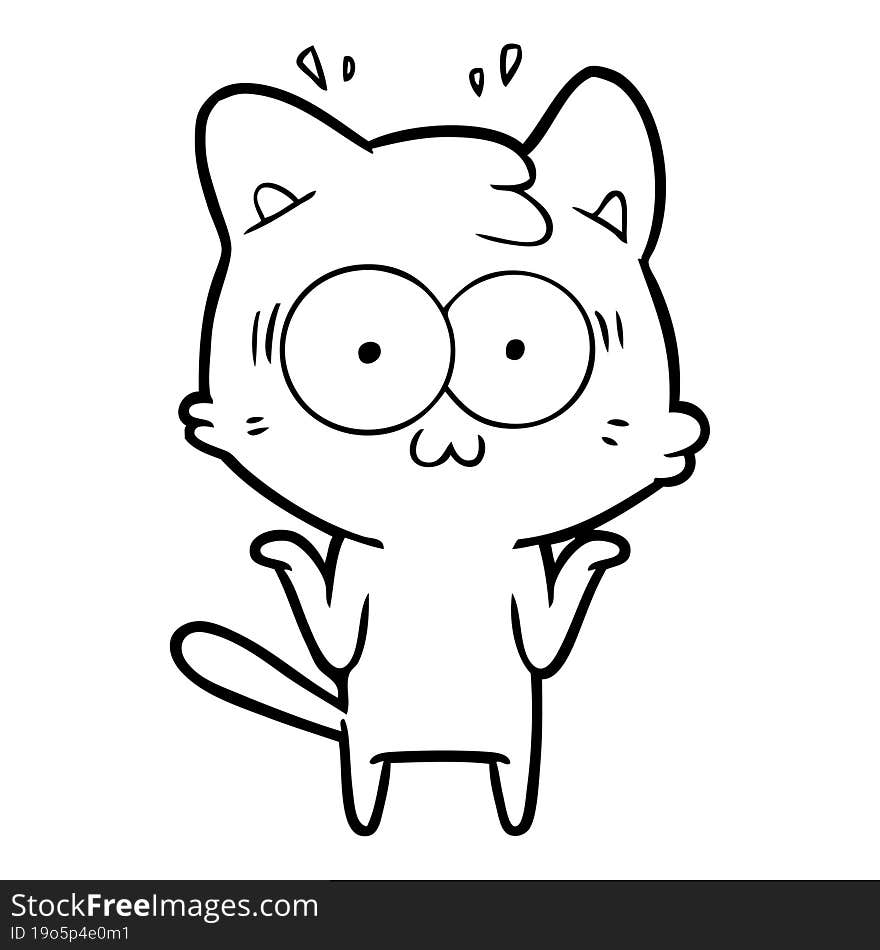 cartoon surprised cat. cartoon surprised cat