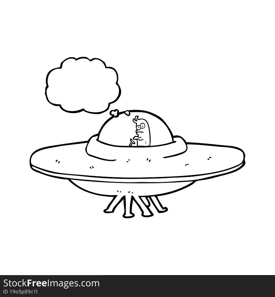 thought bubble cartoon flying saucer