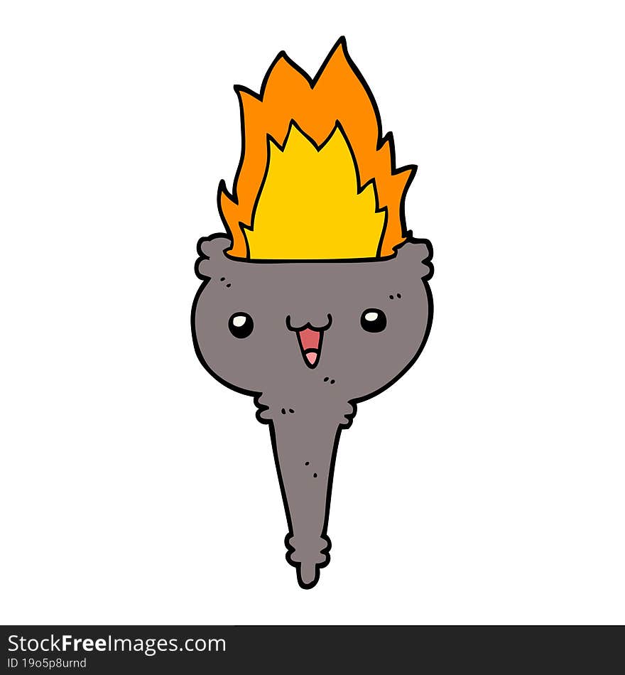 cartoon flaming chalice