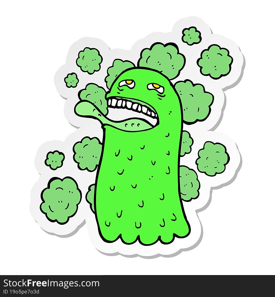 Sticker Of A Cartoon Funny Ghost