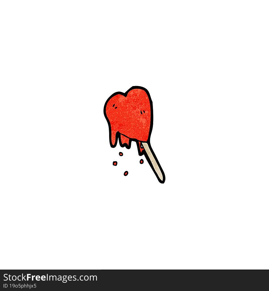 melting heart ice lolly cartoon