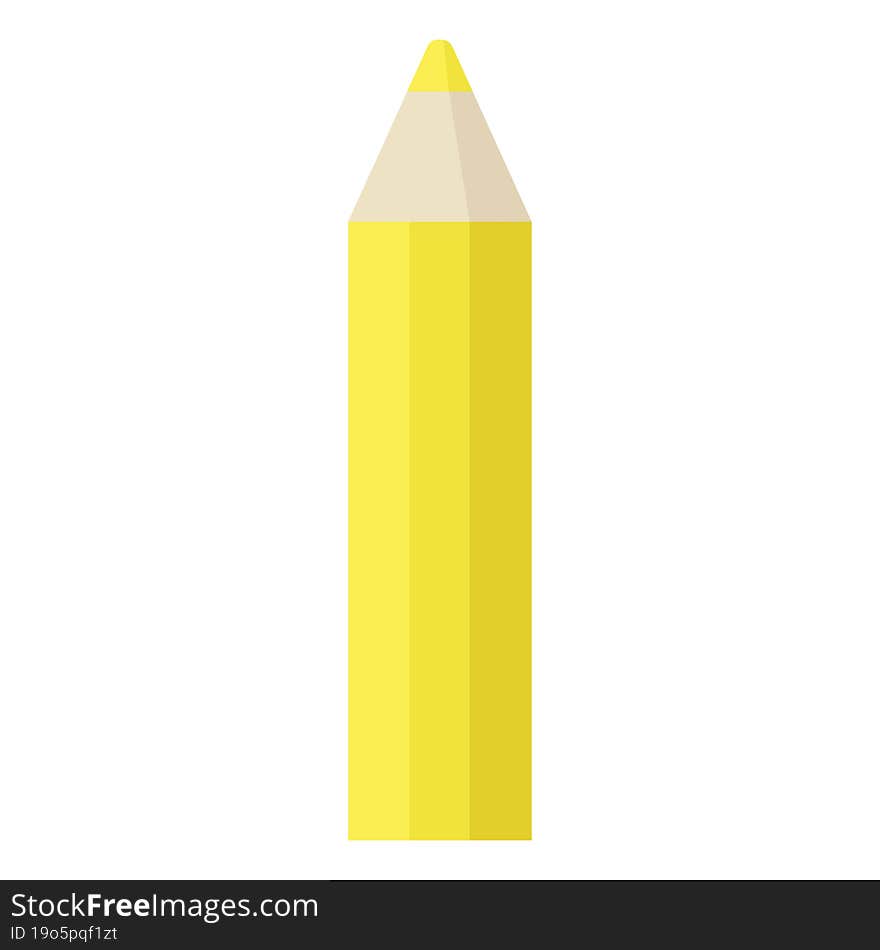 yellow coloring pencil graphic vector illustration icon. yellow coloring pencil graphic vector illustration icon