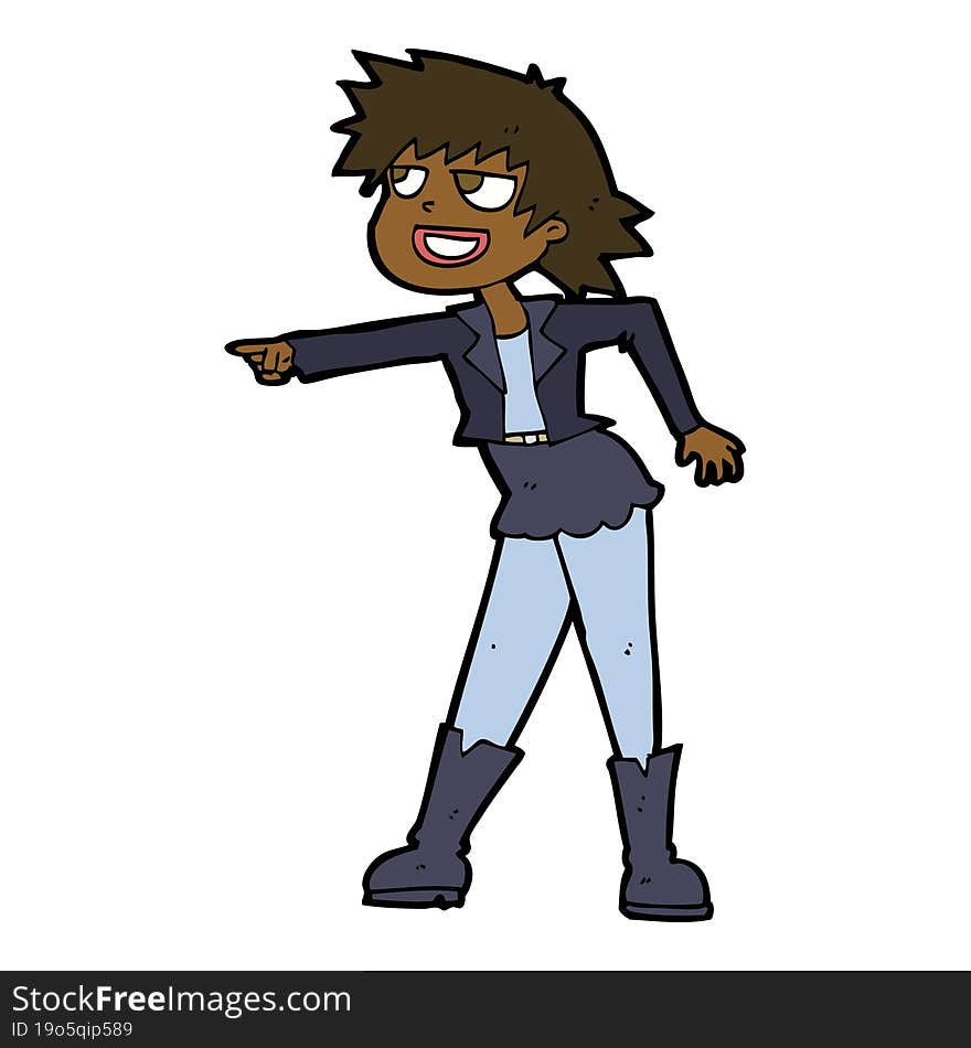 cartoon woman pointing