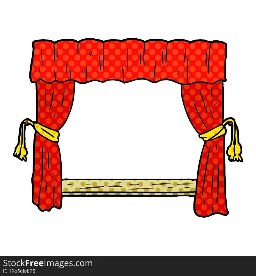 cartoon curtains opening onto stage. cartoon curtains opening onto stage