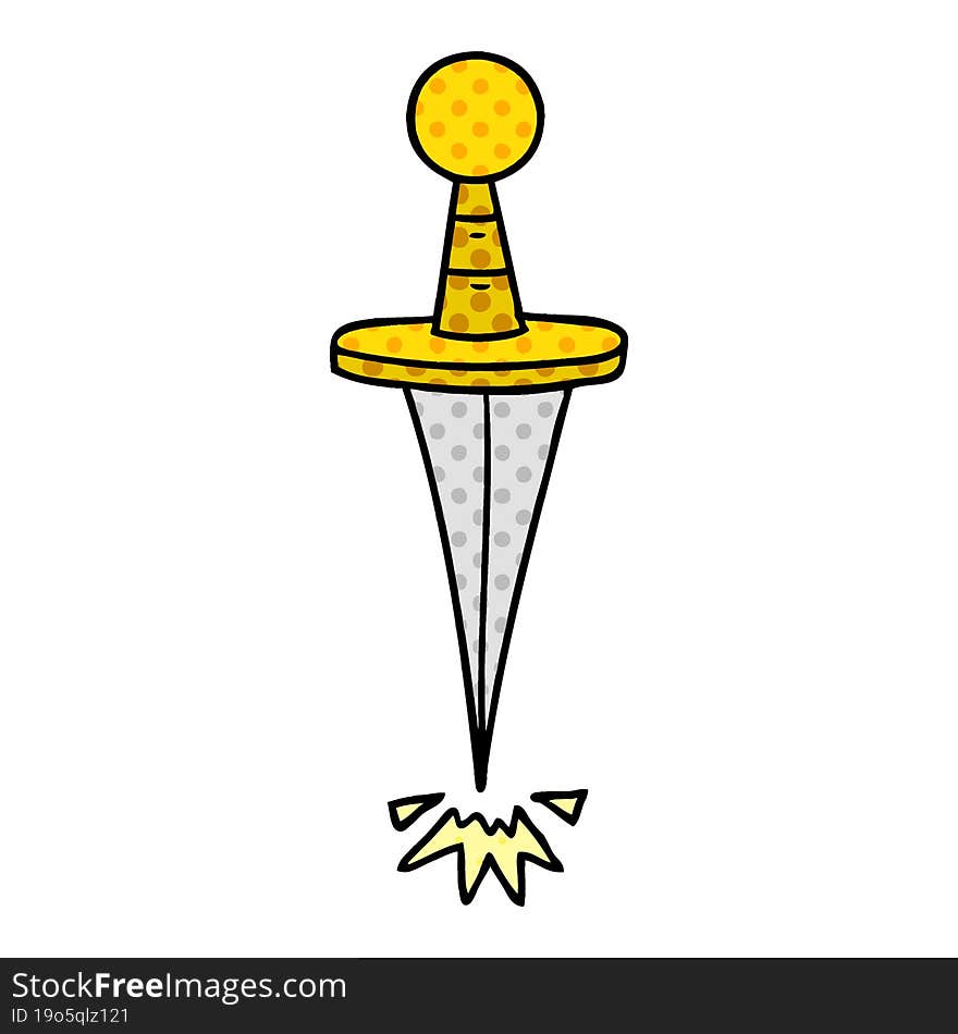 hand drawn cartoon doodle of a small dagger