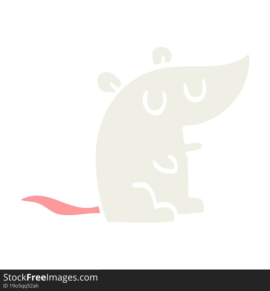 Flat Color Illustration Cartoon Mouse