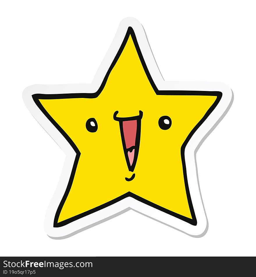 Sticker Of A Cartoon Star