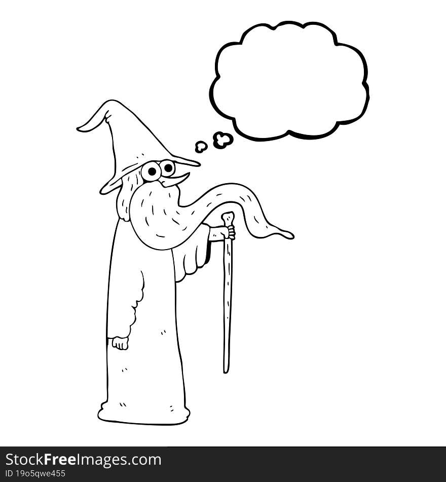 thought bubble cartoon wizard