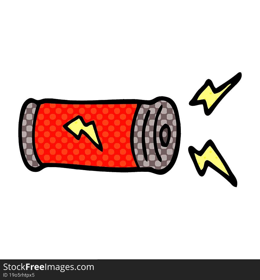 cartoon doodle electric battery