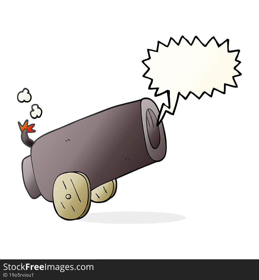 speech bubble cartoon cannon