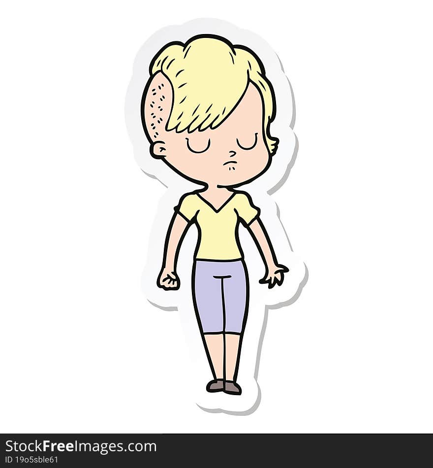 sticker of a cartoon woman