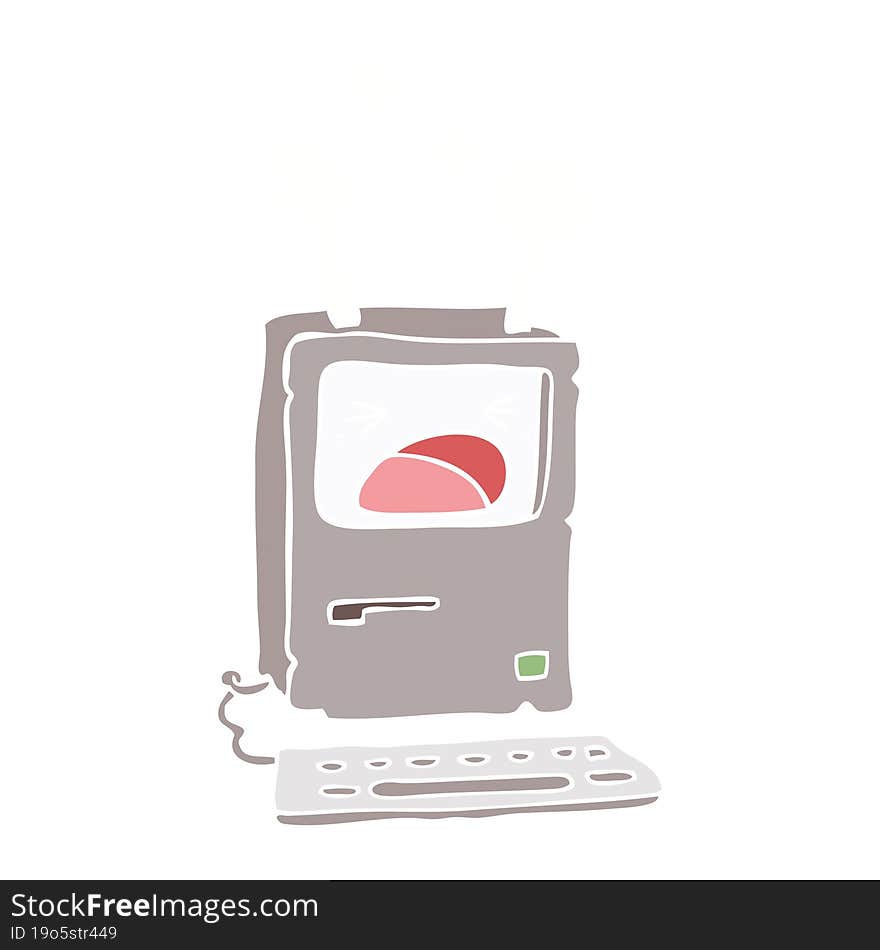 flat color style cartoon overheating computer