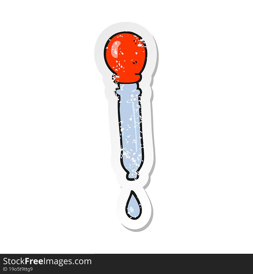 retro distressed sticker of a cartoon water dropper