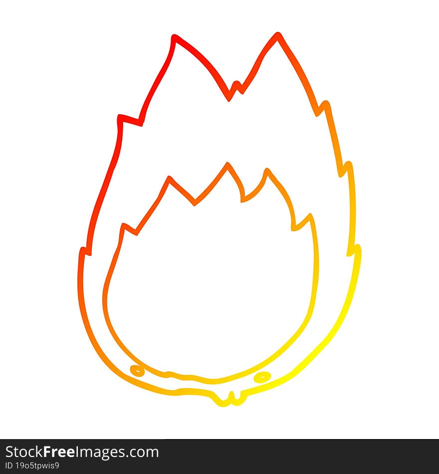 warm gradient line drawing cartoon flames