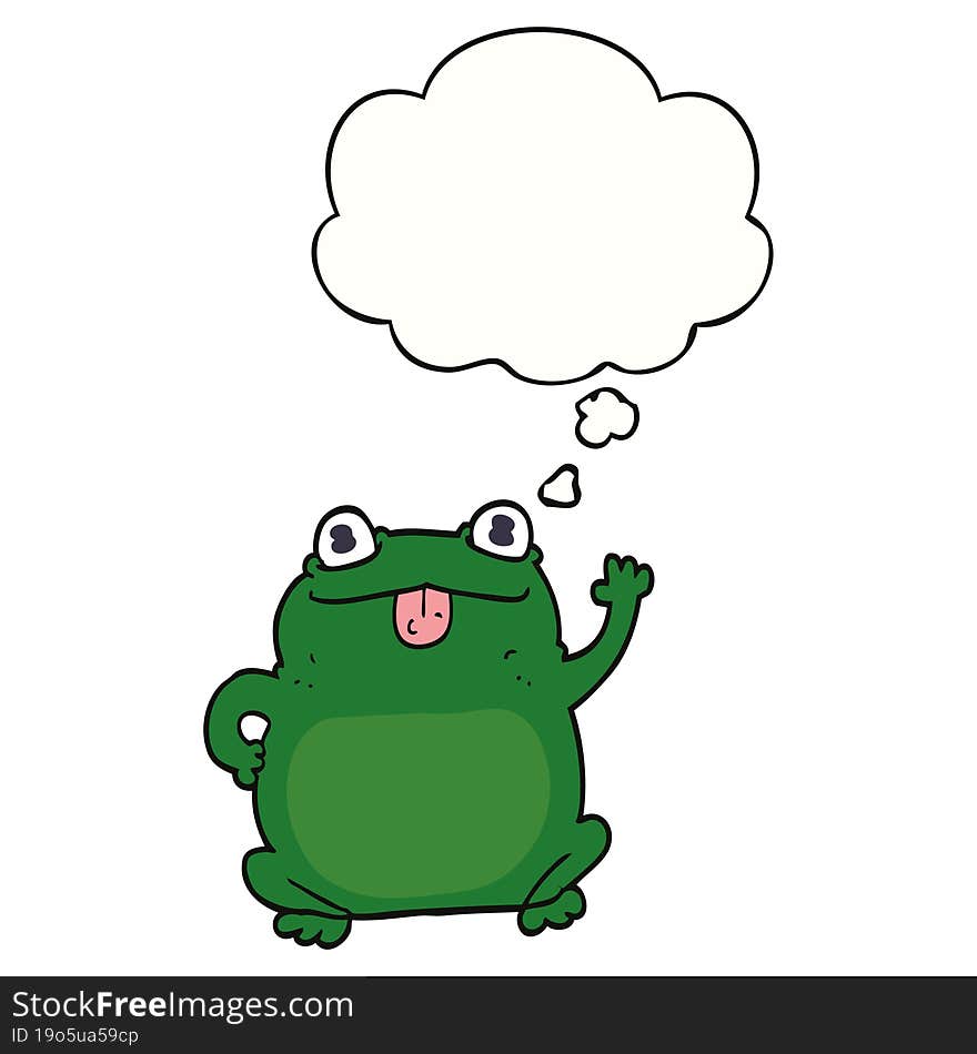 cartoon frog and thought bubble