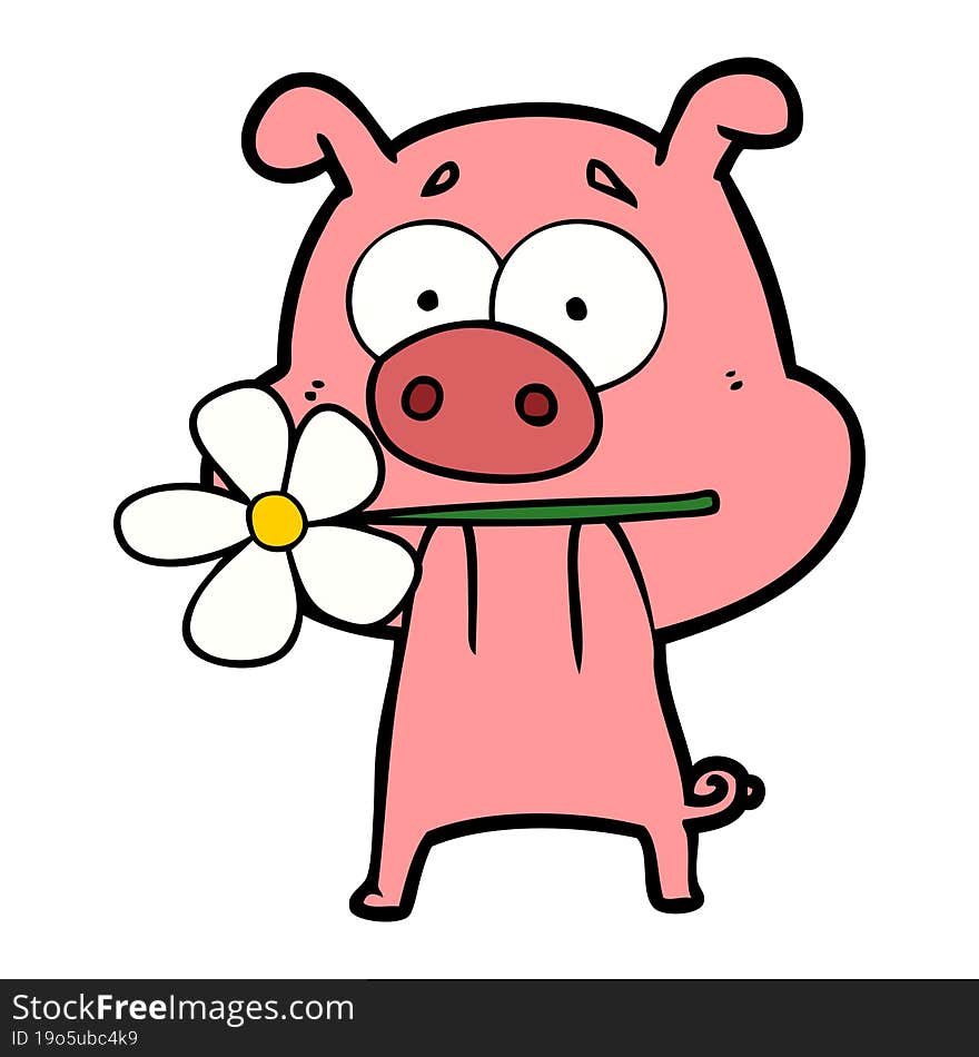 happy cartoon pig. happy cartoon pig