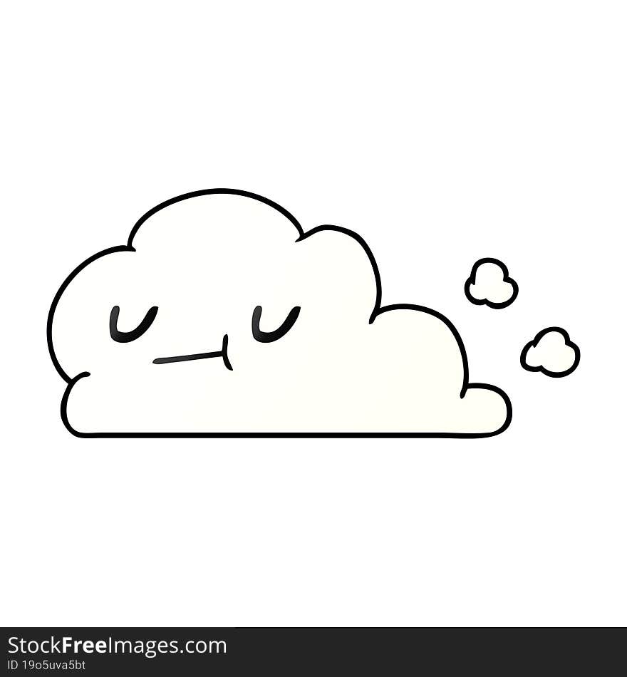 gradient cartoon of kawaii happy cloud