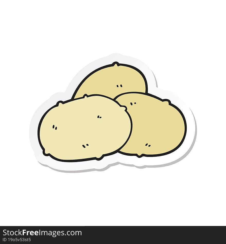 Sticker Of A Cartoon Potatoes