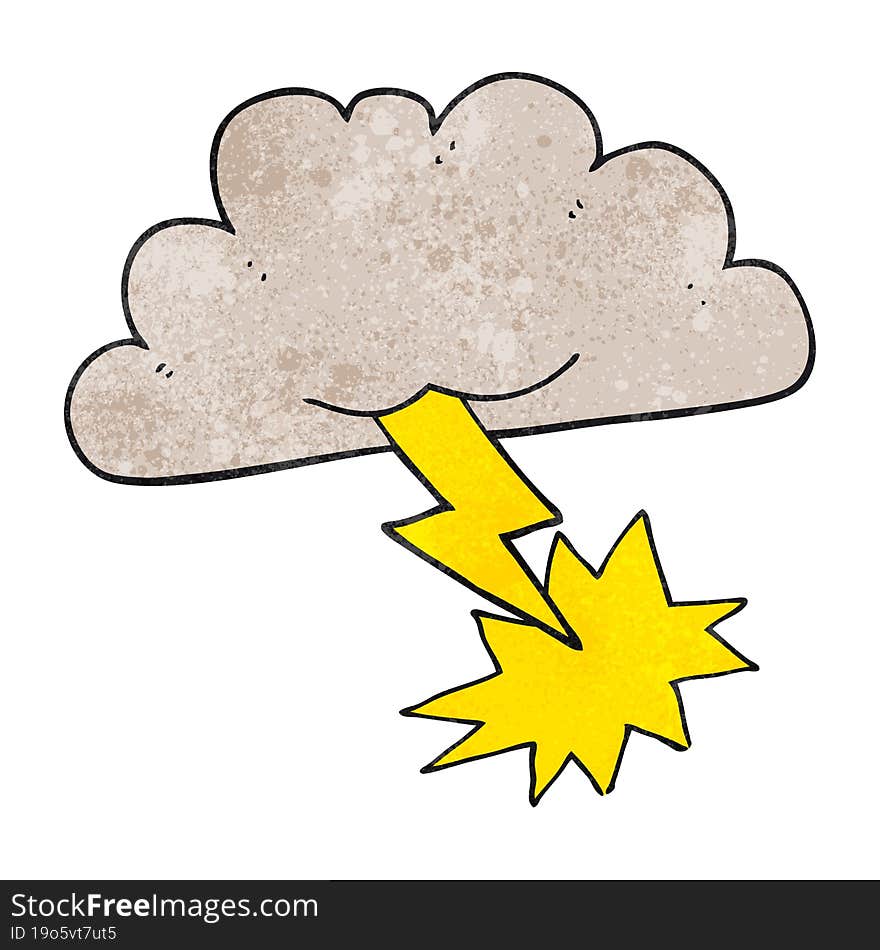 Textured Cartoon Storm Cloud